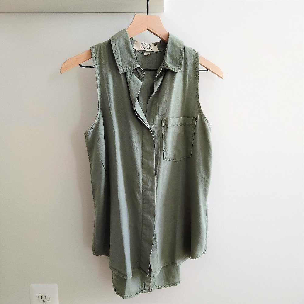 Soft Green Shirt-tail Tank